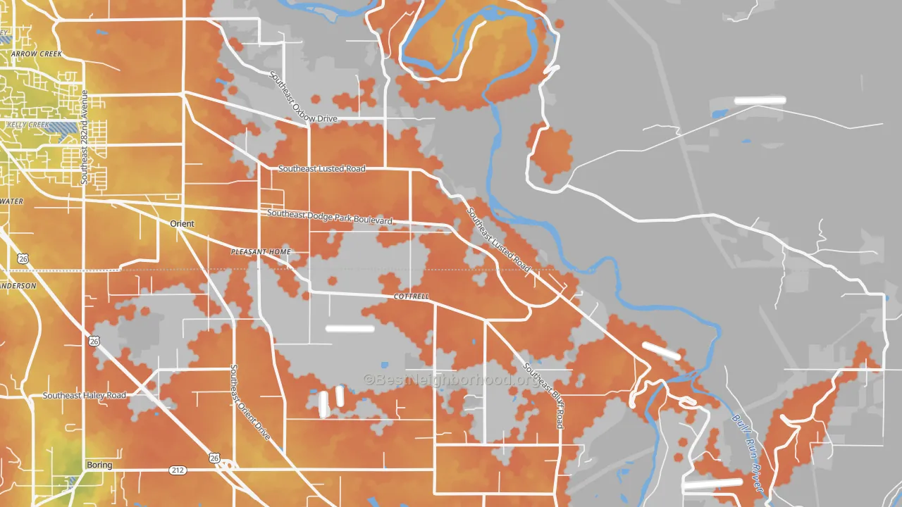 Bike Grade map of Cottrell, OR