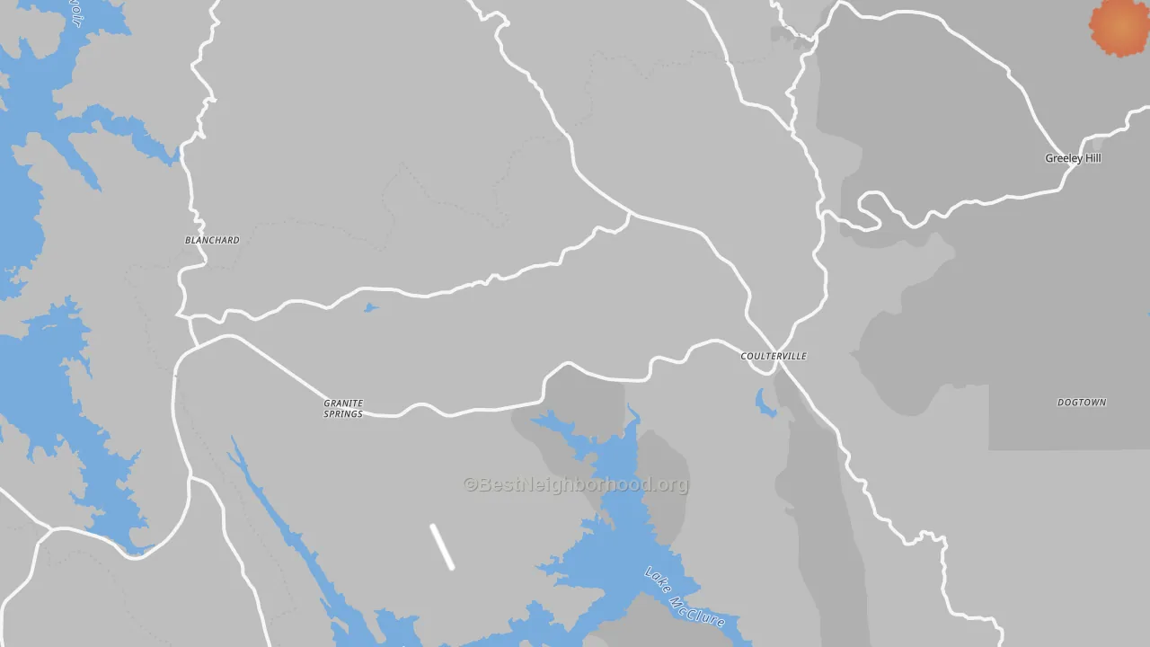 Bike Grade map of Coulterville, CA