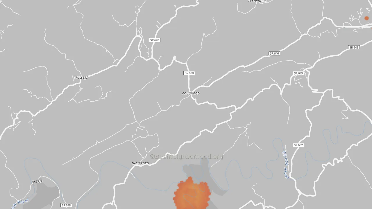 Bike Grade map of Coulwood, VA