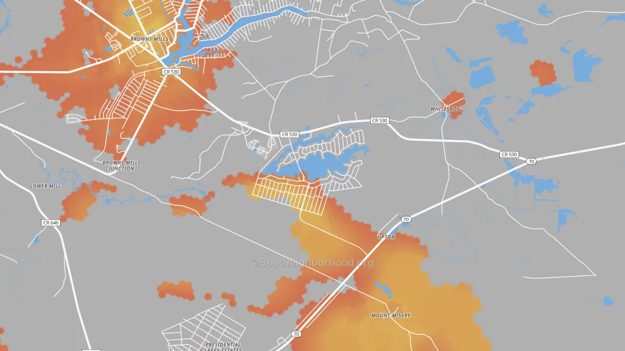 Bike Grade map of Country Lake Estates, NJ