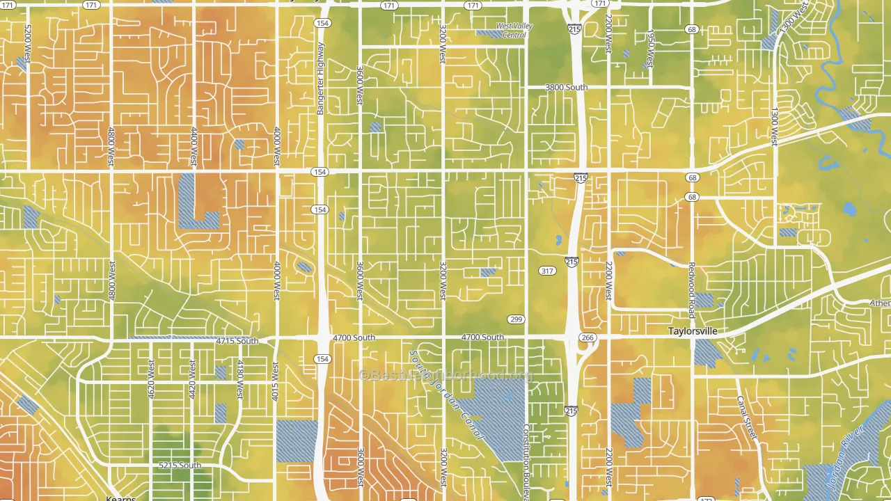 Bike Grade map of Country Squire Estates, West Valley City, UT