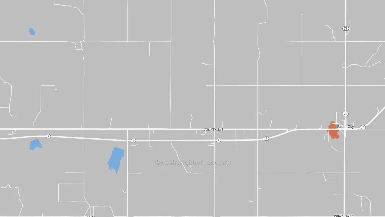 Bike Grade map of Countyline, OK