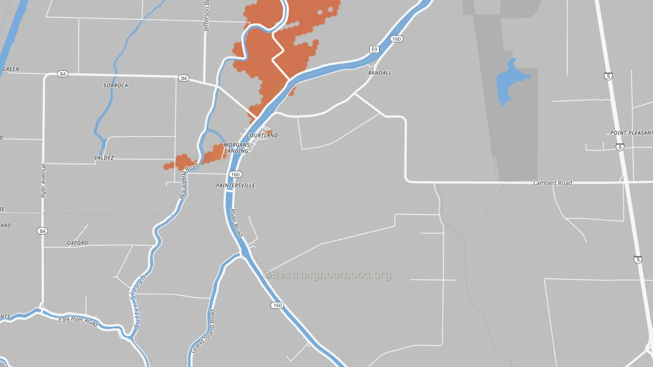 Bike Grade map of Courtland, CA