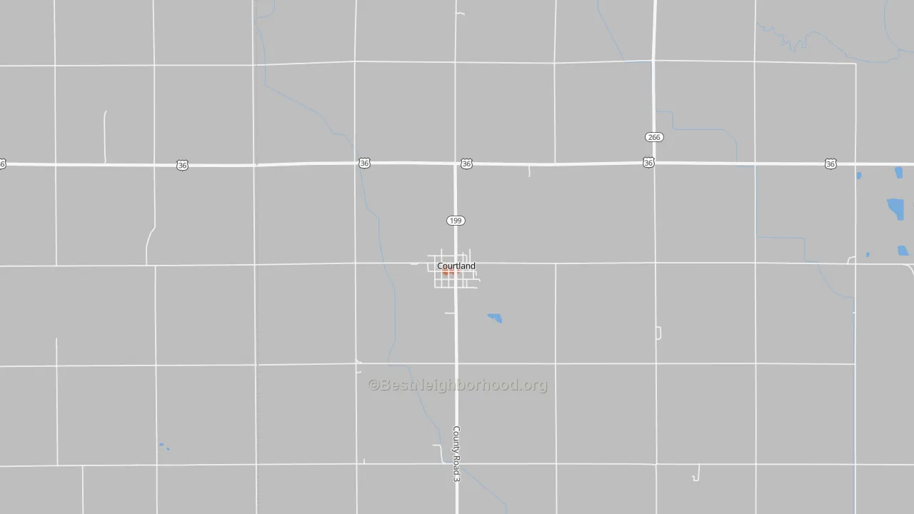 Bike Grade map of Courtland, KS