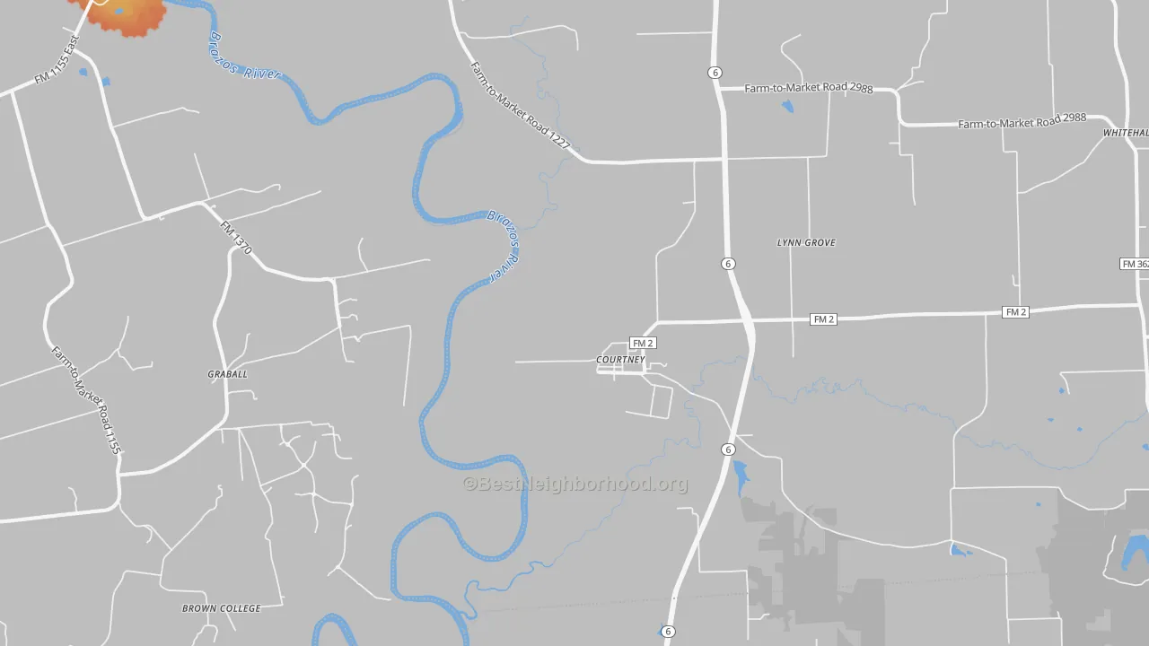 Bike Grade map of Courtney, TX