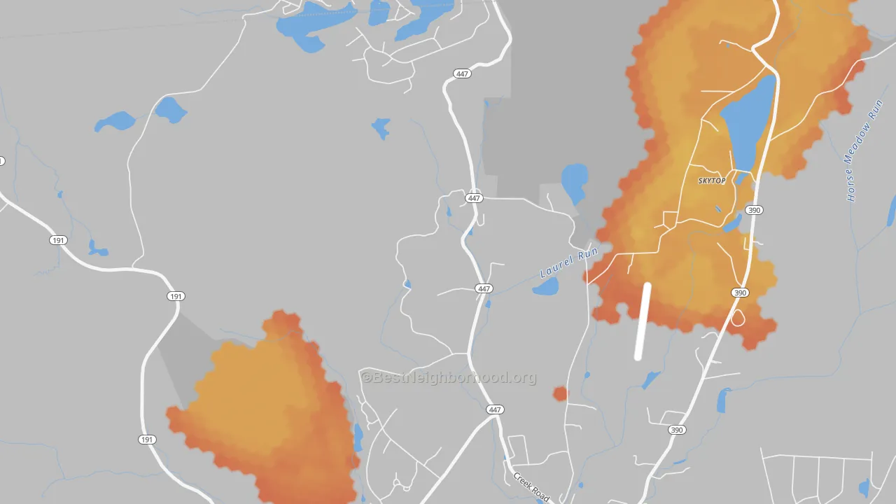 Bike Grade map of Coveville, PA