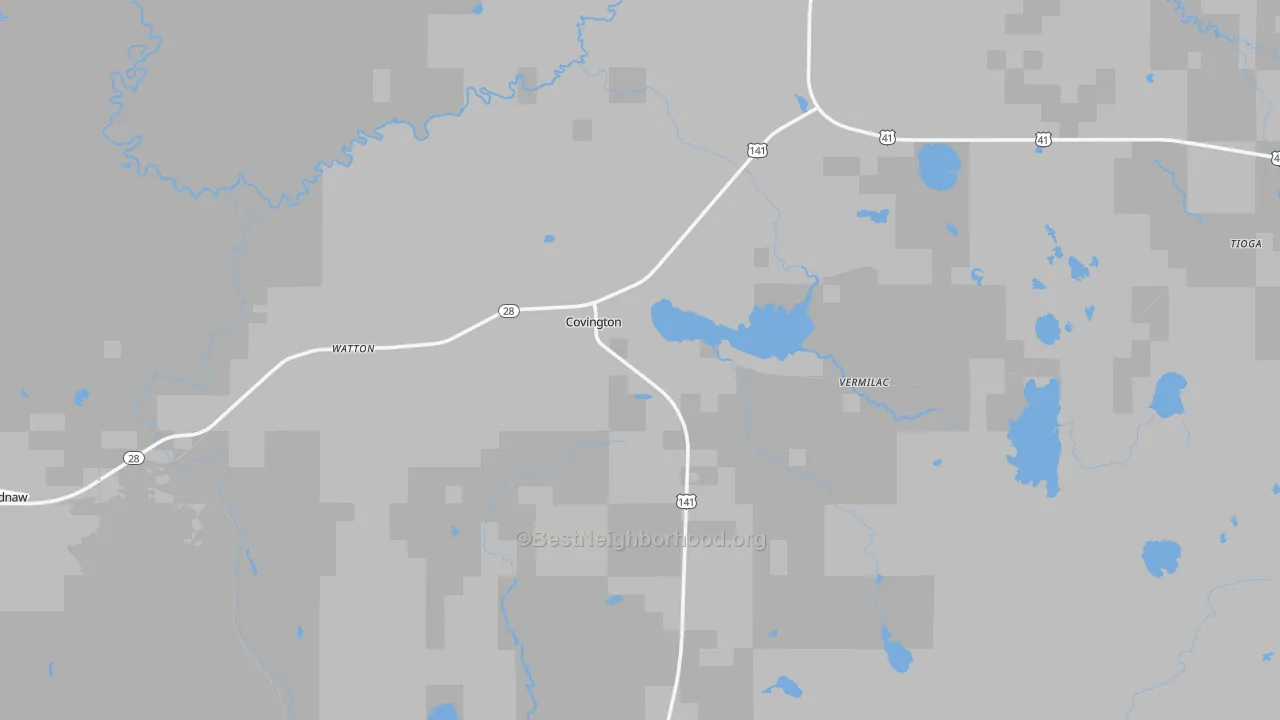 Bike Grade map of Covington, MI