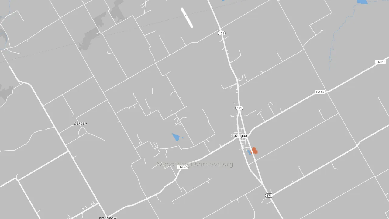 Bike Grade map of Covington, TX