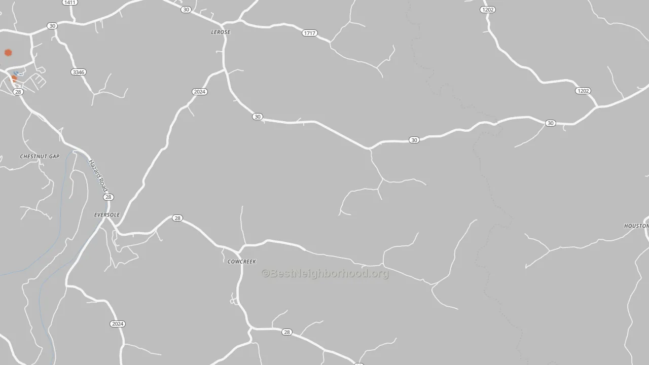 Bike Grade map of Cowcreek, KY