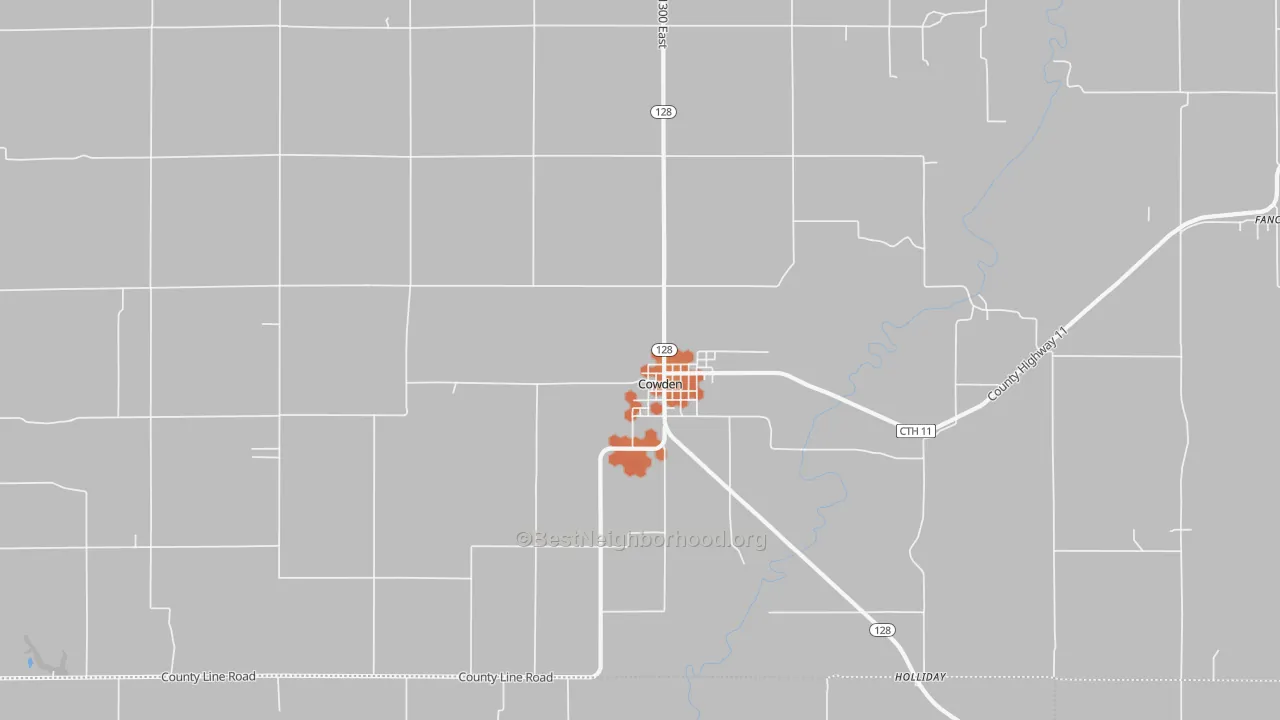 Bike Grade map of Cowden, IL