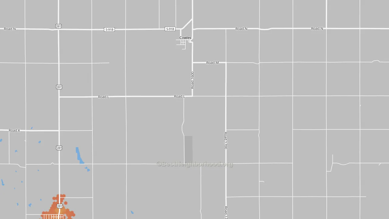 Bike Grade map of Cowles, NE