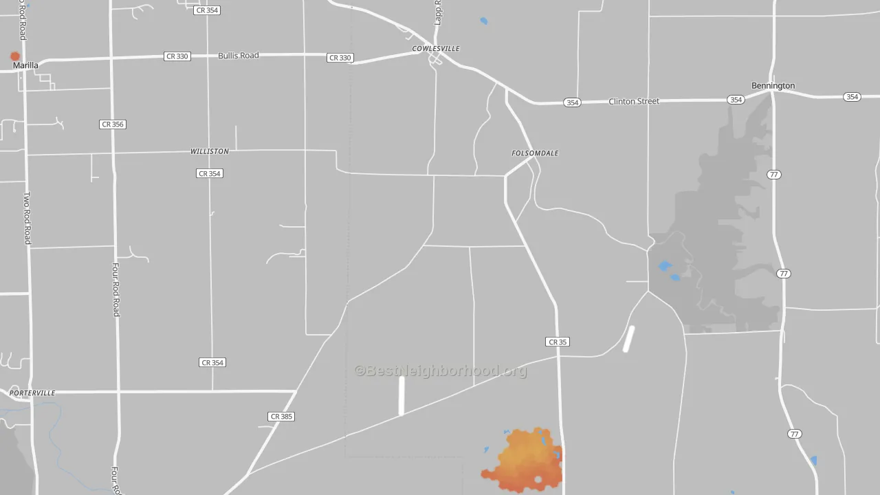 Bike Grade map of Cowlesville, NY