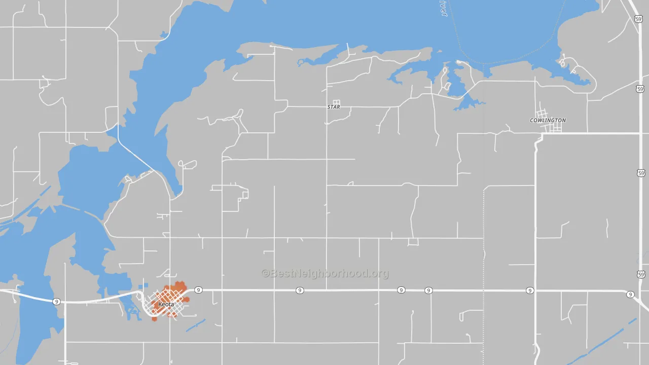 Bike Grade map of Cowlington, OK