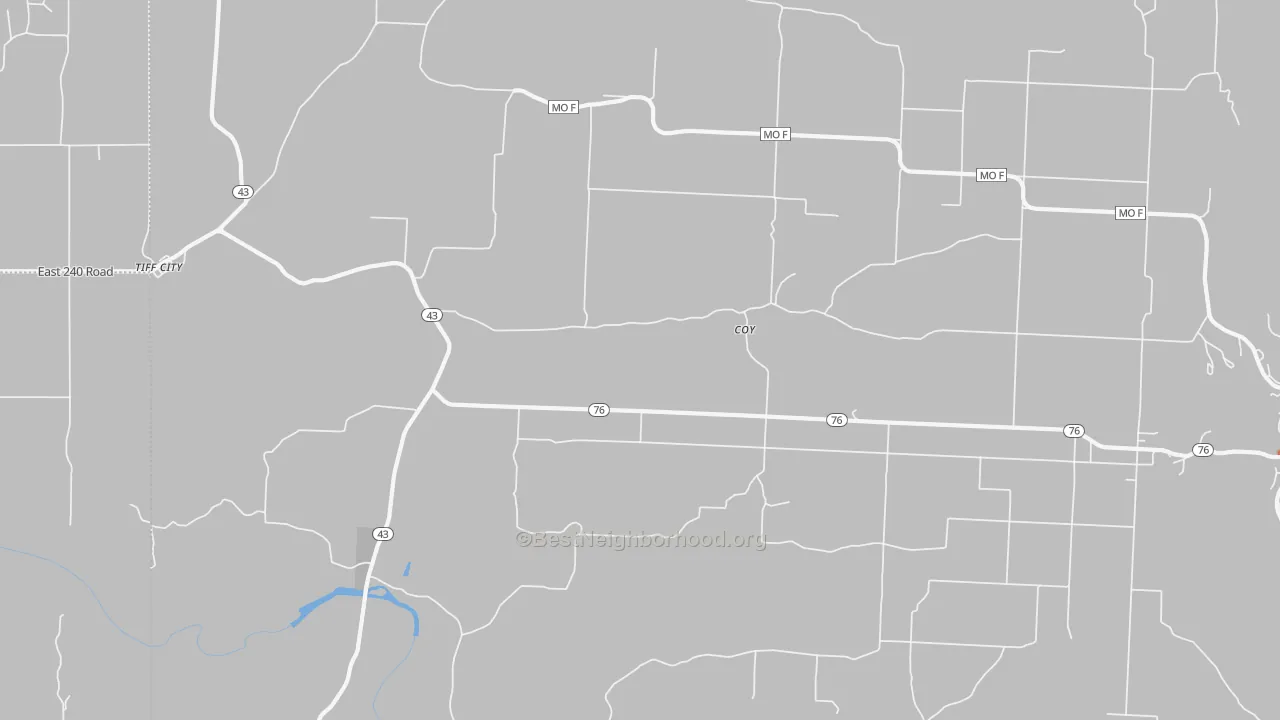 Bike Grade map of Coy, MO