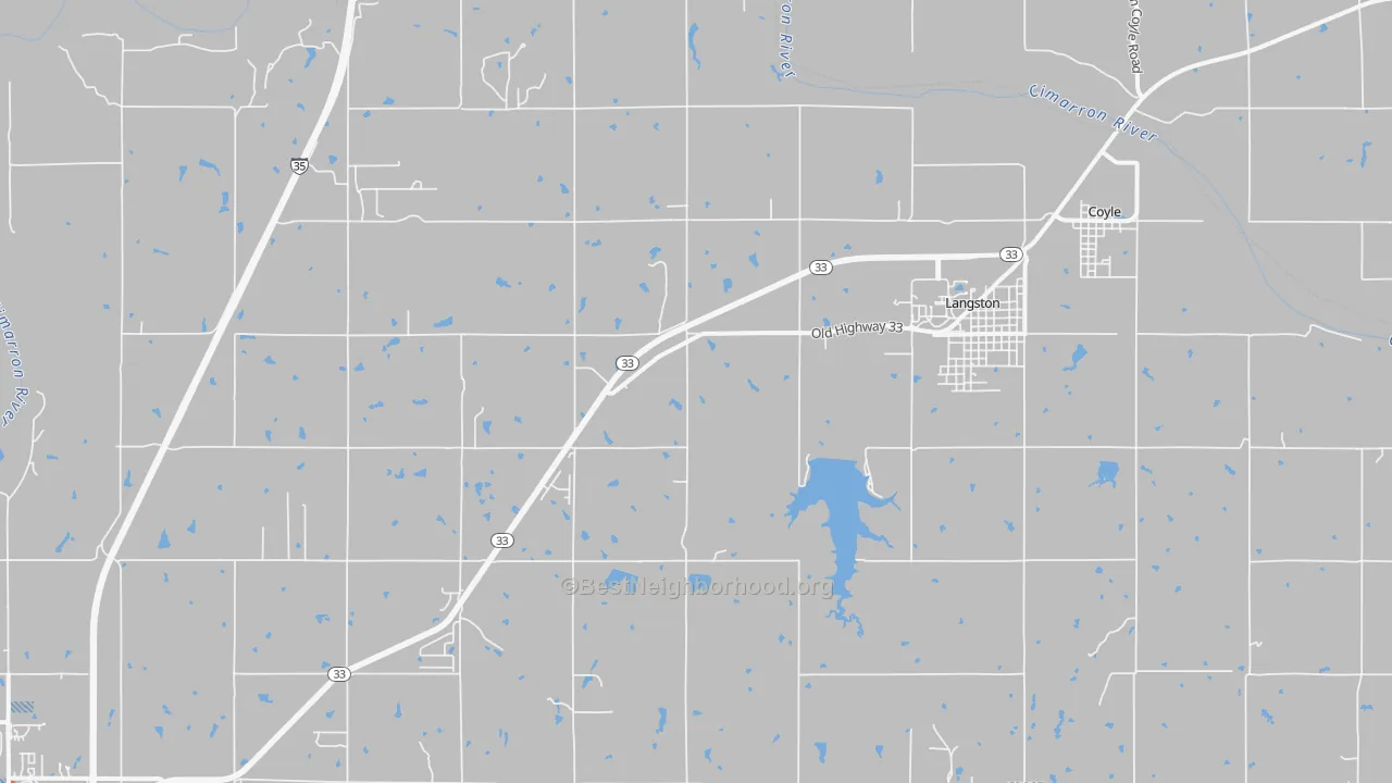 Bike Grade map of Coyle, OK
