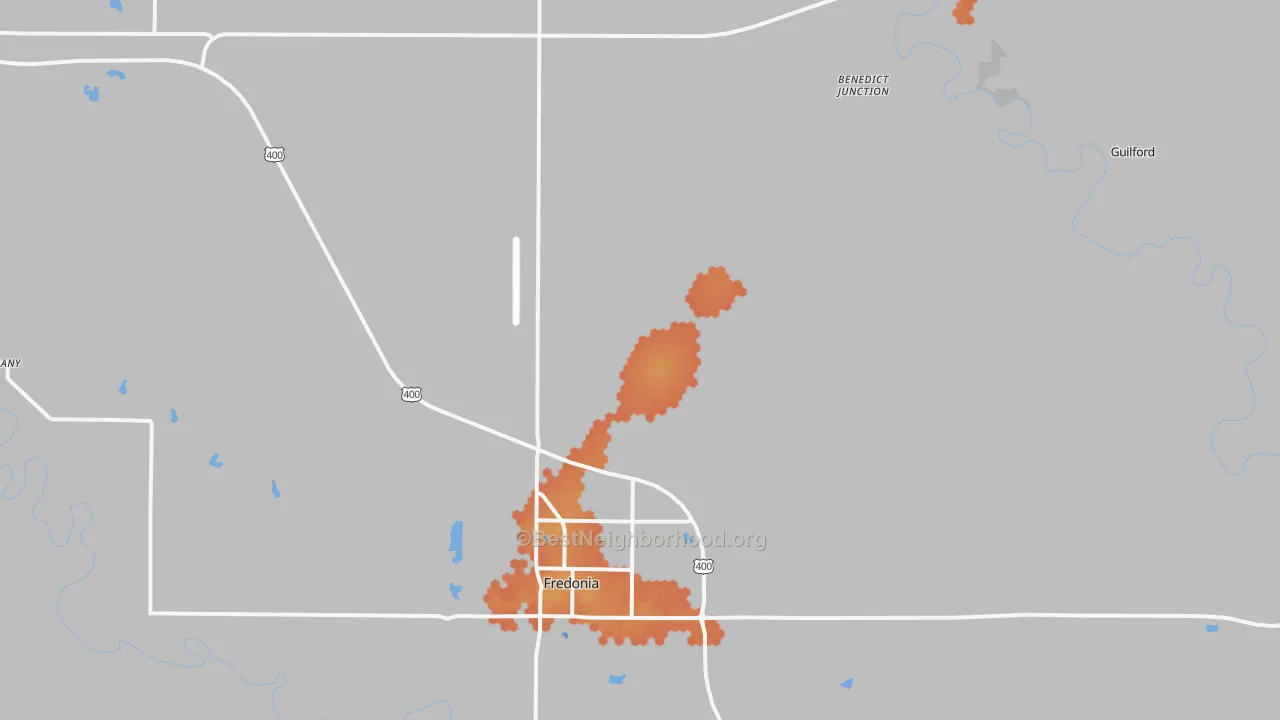 Bike Grade map of Coyville, KS