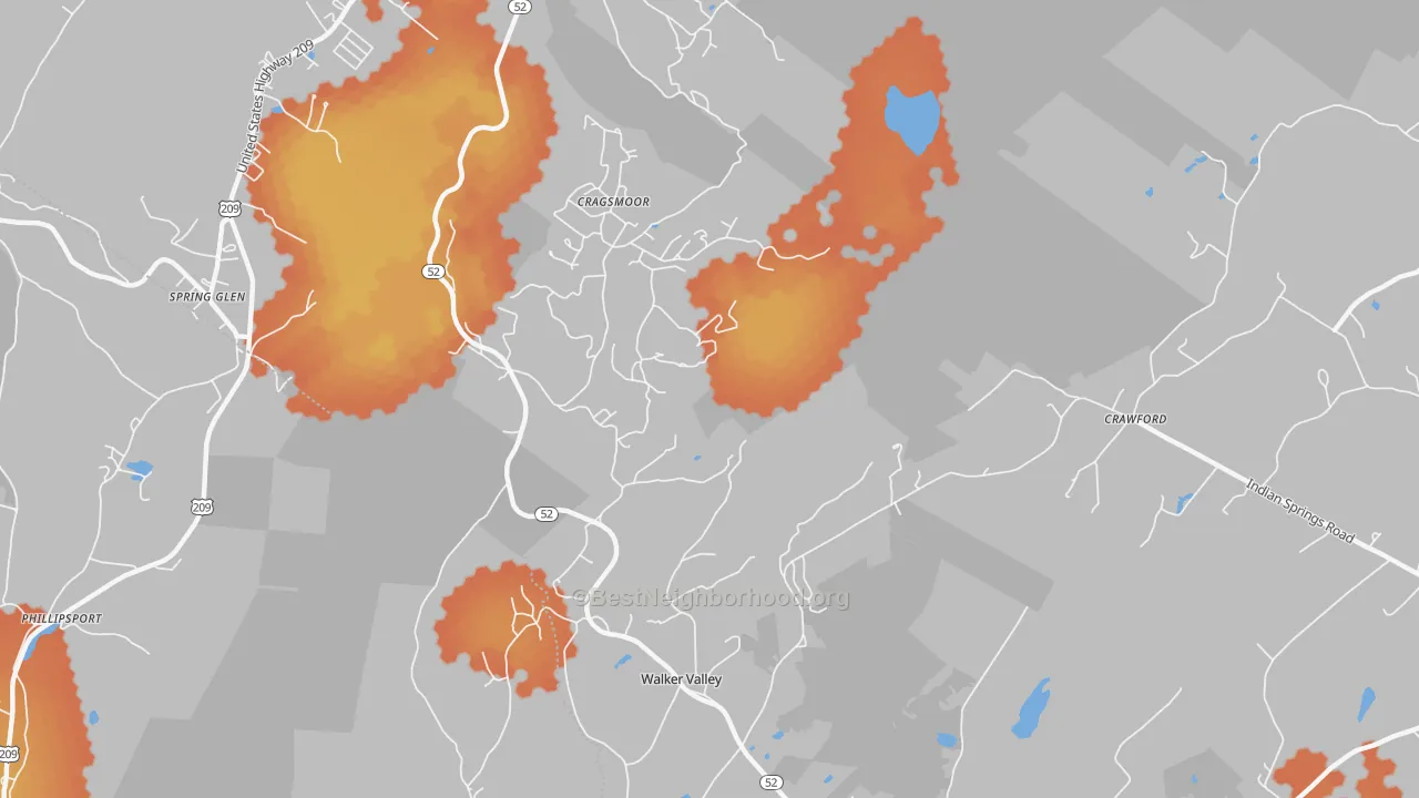 Bike Grade map of Cragsmoor, NY