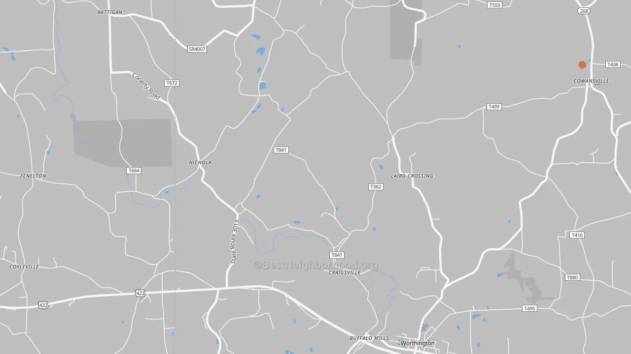 Bike Grade map of Craigsville, PA