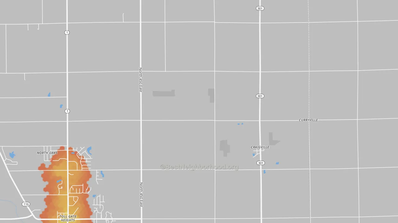 Bike Grade map of Craigville, IN