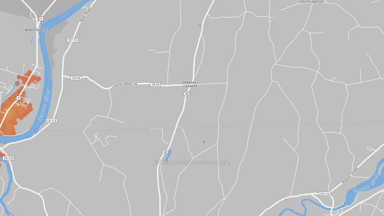 Bike Grade map of Crandall Corners, NY