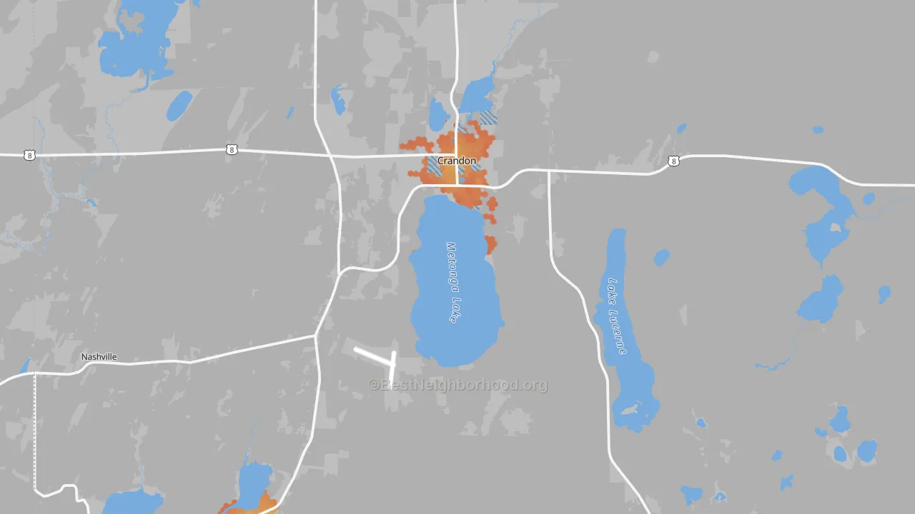 Bike Grade map of Crandon, WI