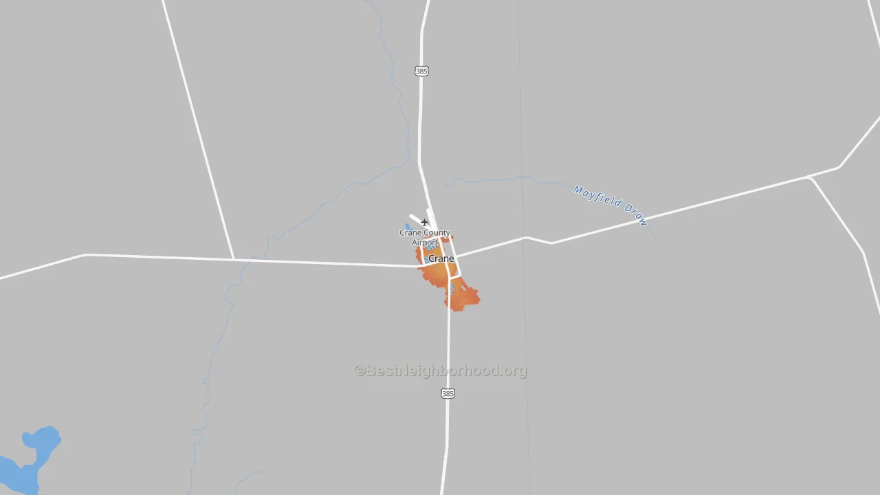 Bike Grade map of Crane County, TX