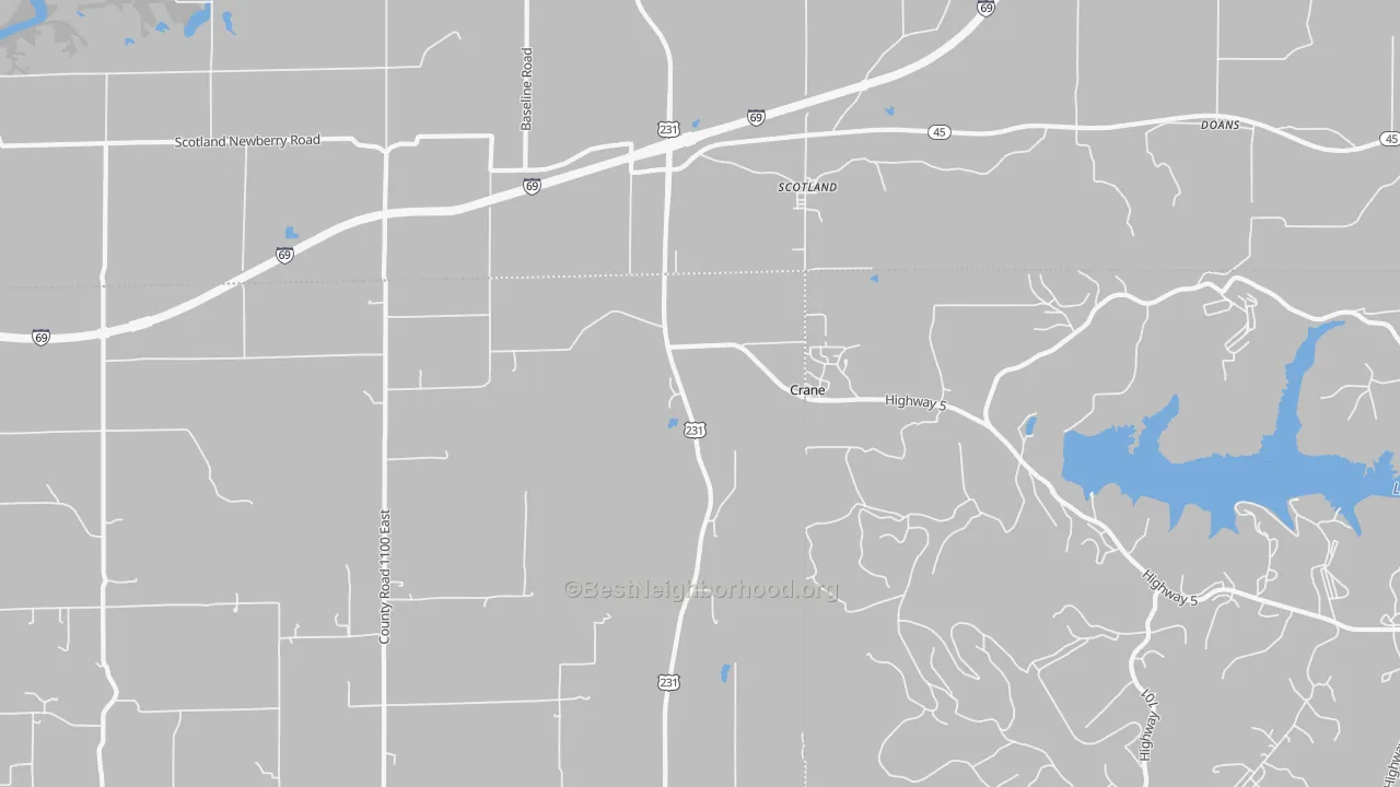 Bike Grade map of Crane, IN