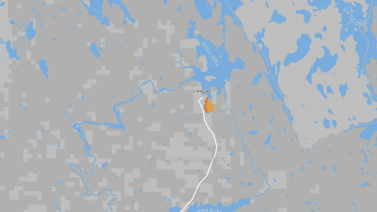 Bike Grade map of Crane Lake, MN