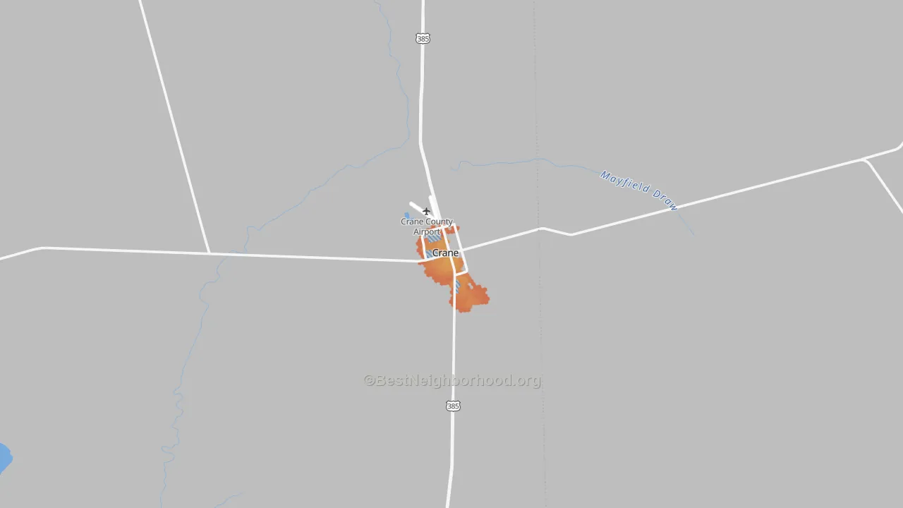 Bike Grade map of Crane, TX