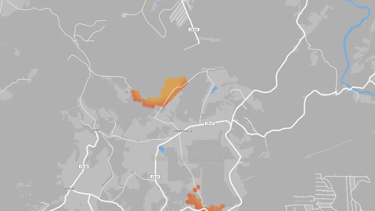 Bike Grade map of Cranesville, WV