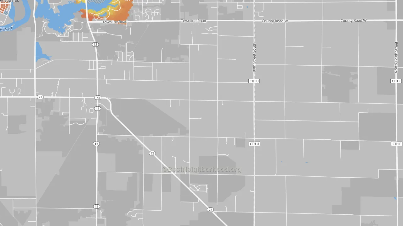 Bike Grade map of Cranmoor, WI