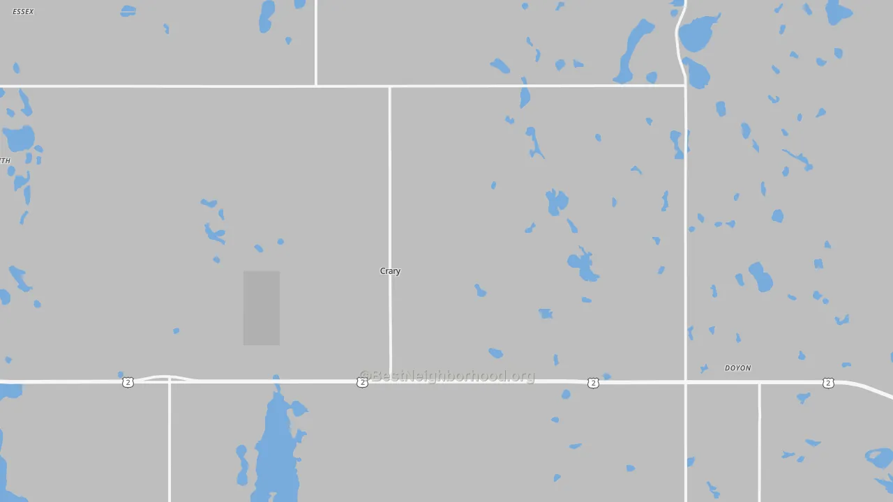 Bike Grade map of Crary, ND