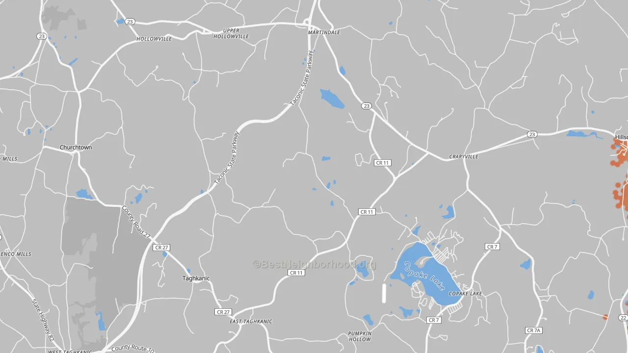 Bike Grade map of Craryville, NY