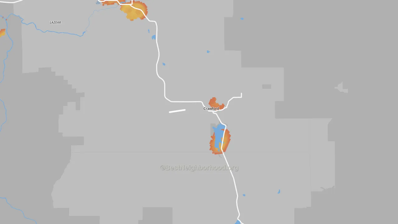 Bike Grade map of Crawford, CO