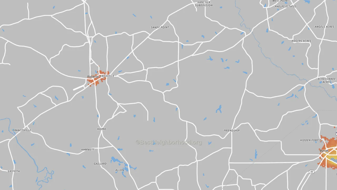 Bike Grade map of Crawford County, GA