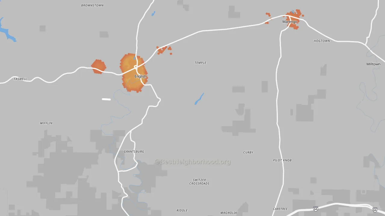 Bike Grade map of Crawford County, IN