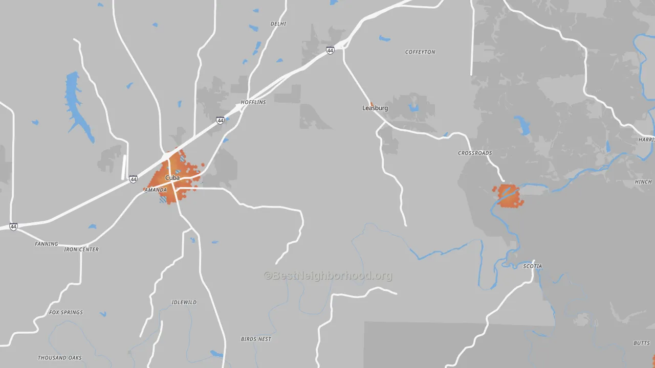 Bike Grade map of Crawford County, MO