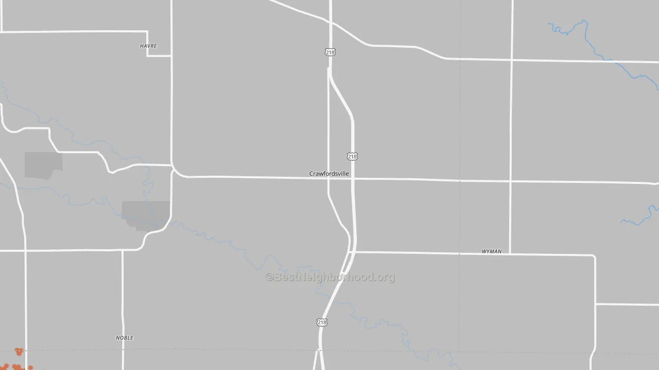Bike Grade map of Crawfordsville, IA