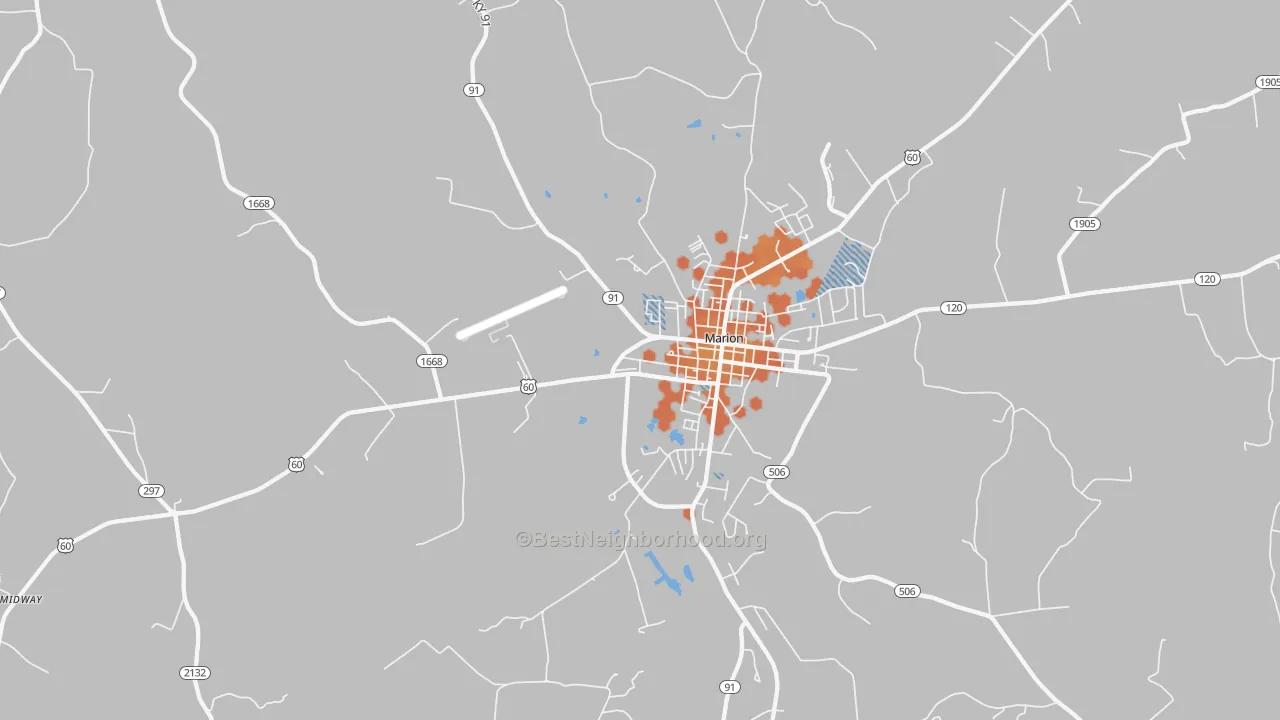 Bike Grade map of Crayne, KY