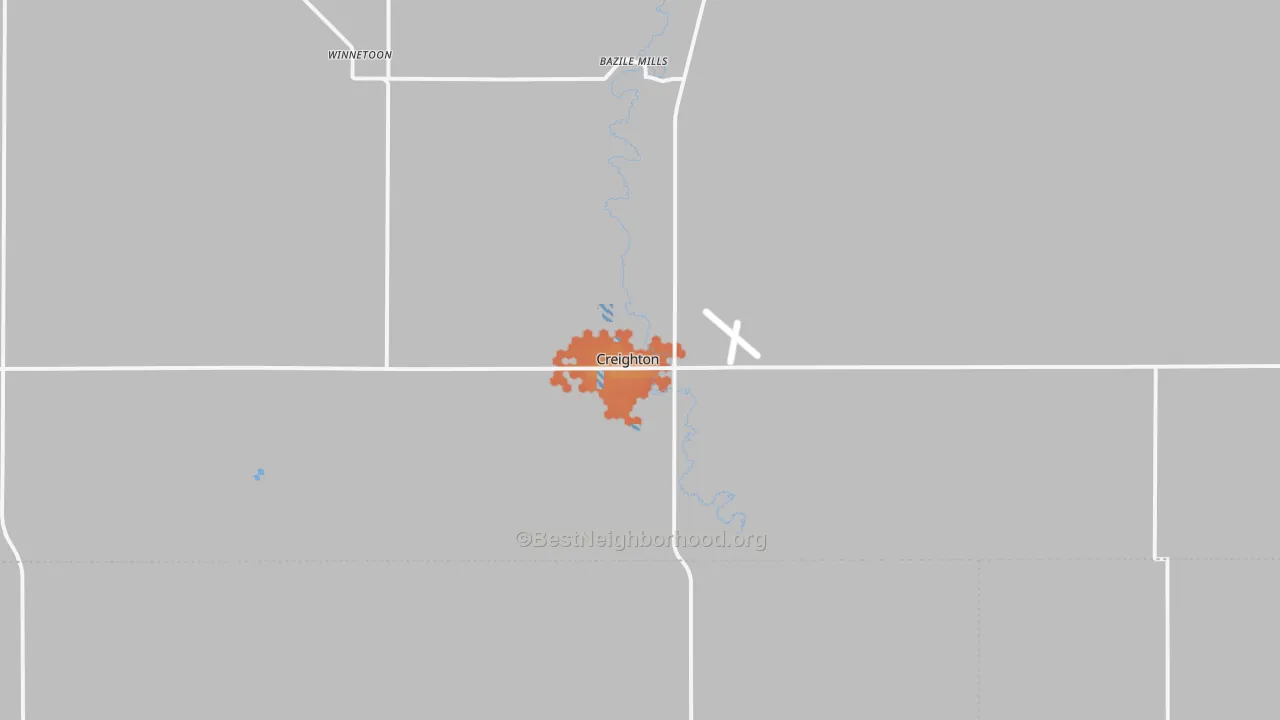 Bike Grade map of Creighton, NE