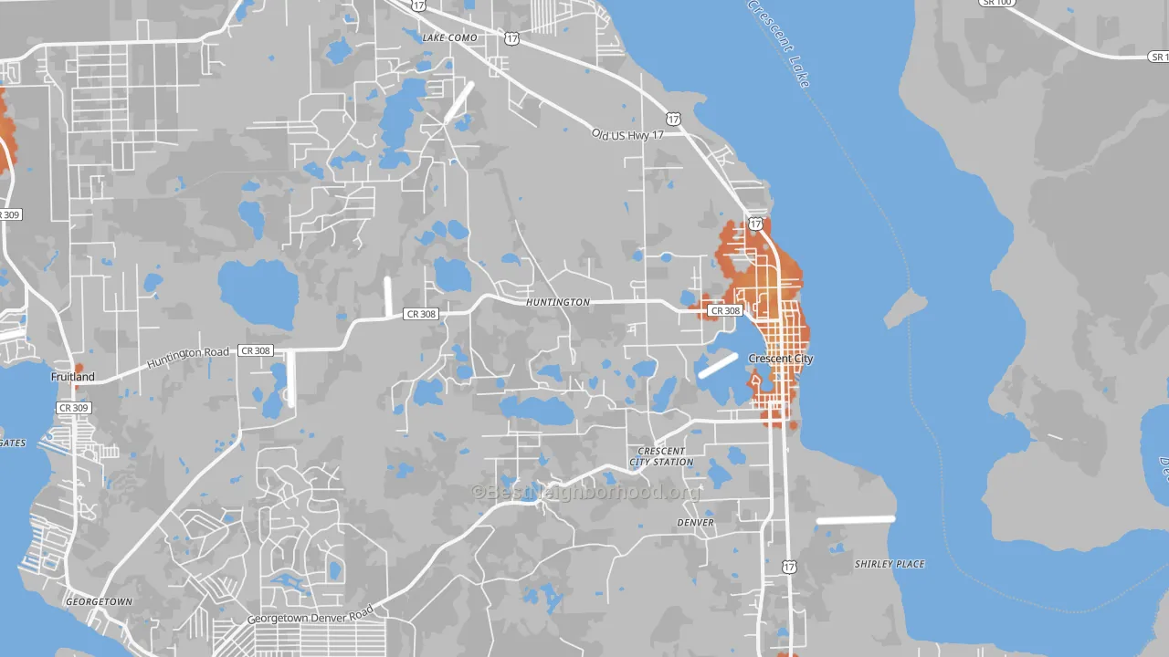 Bike Grade map of Crescent City, FL
