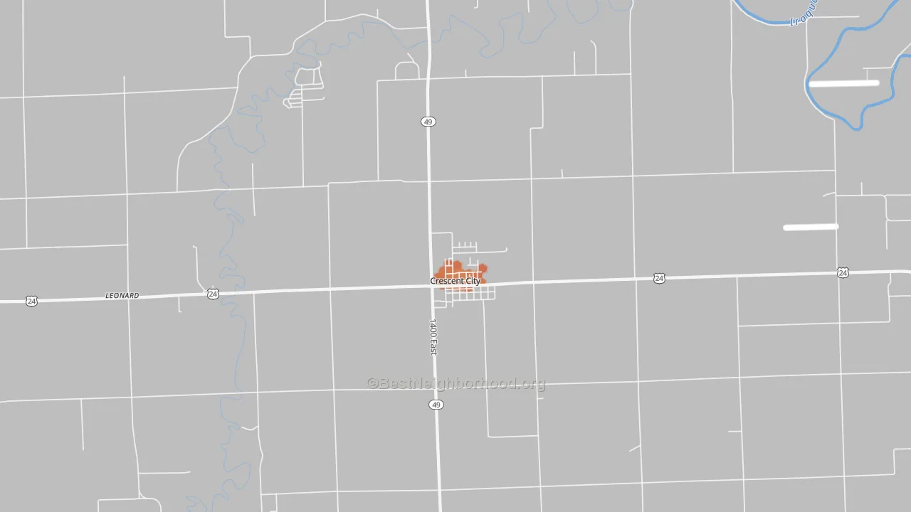 Bike Grade map of Crescent City, IL