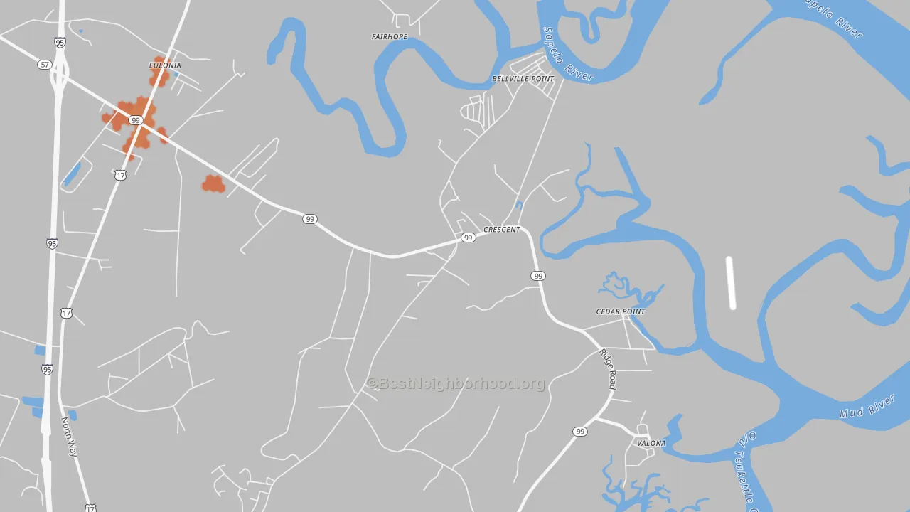 Bike Grade map of Crescent, GA