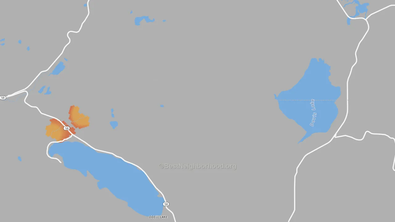 Bike Grade map of Crescent Lake Junction, OR