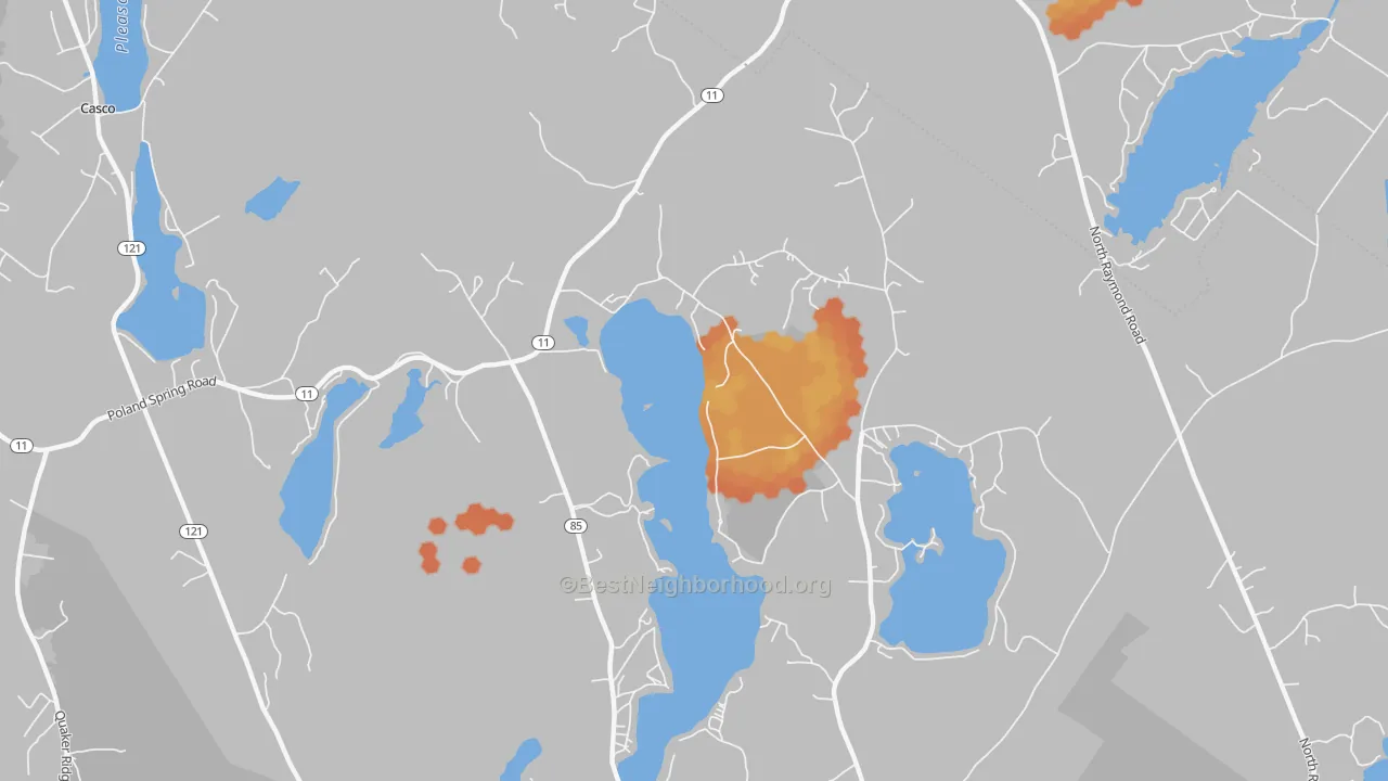 Bike Grade map of Crescent Lake, ME