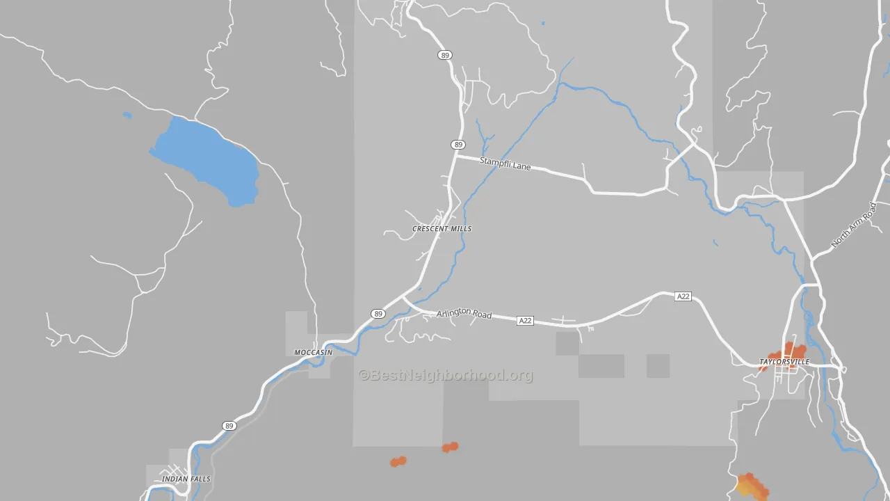 Bike Grade map of Crescent Mills, CA