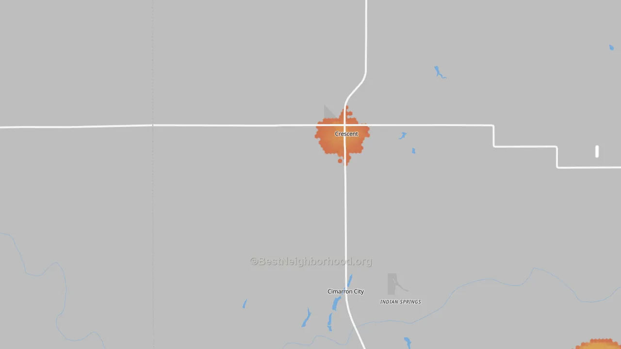 Bike Grade map of Crescent, OK