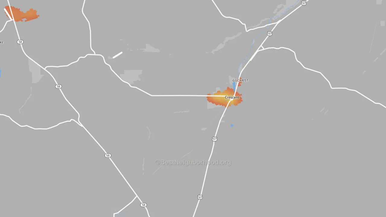 Bike Grade map of Crescent, OR