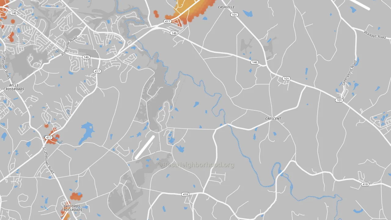 Bike Grade map of Crescent, SC