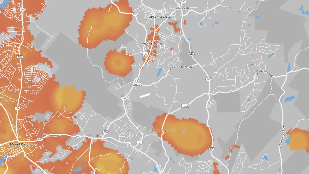 Bike Grade map of Cresco, PA